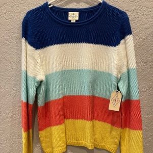 Worthington Medium Petite long sleeve striped sweater
